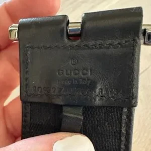 Gucci | Accessories | Gucci Black Canvas Belt With Silver  display picture 3